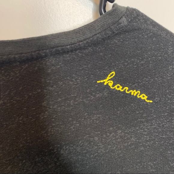 Sundry Lace Up Karma Embroidered Black Cozy Lounge Pullover Sweatshirt Size 1 - Picture 6 of 6